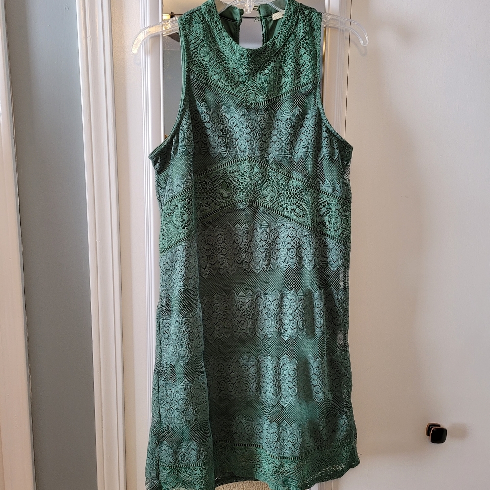 Emerald Green A line Dress